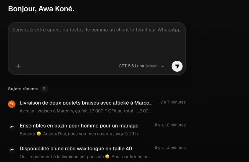 L’accueil de Wapilot : les conversations récentes de l’agent avec les clients